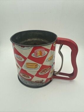 VTG 50’s MCM Androck Hand-i-Sift Metal Flour Sifter 3 Screens farmhouse